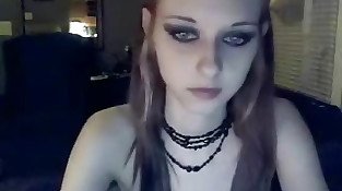 teen emo chick shoves dildo inside